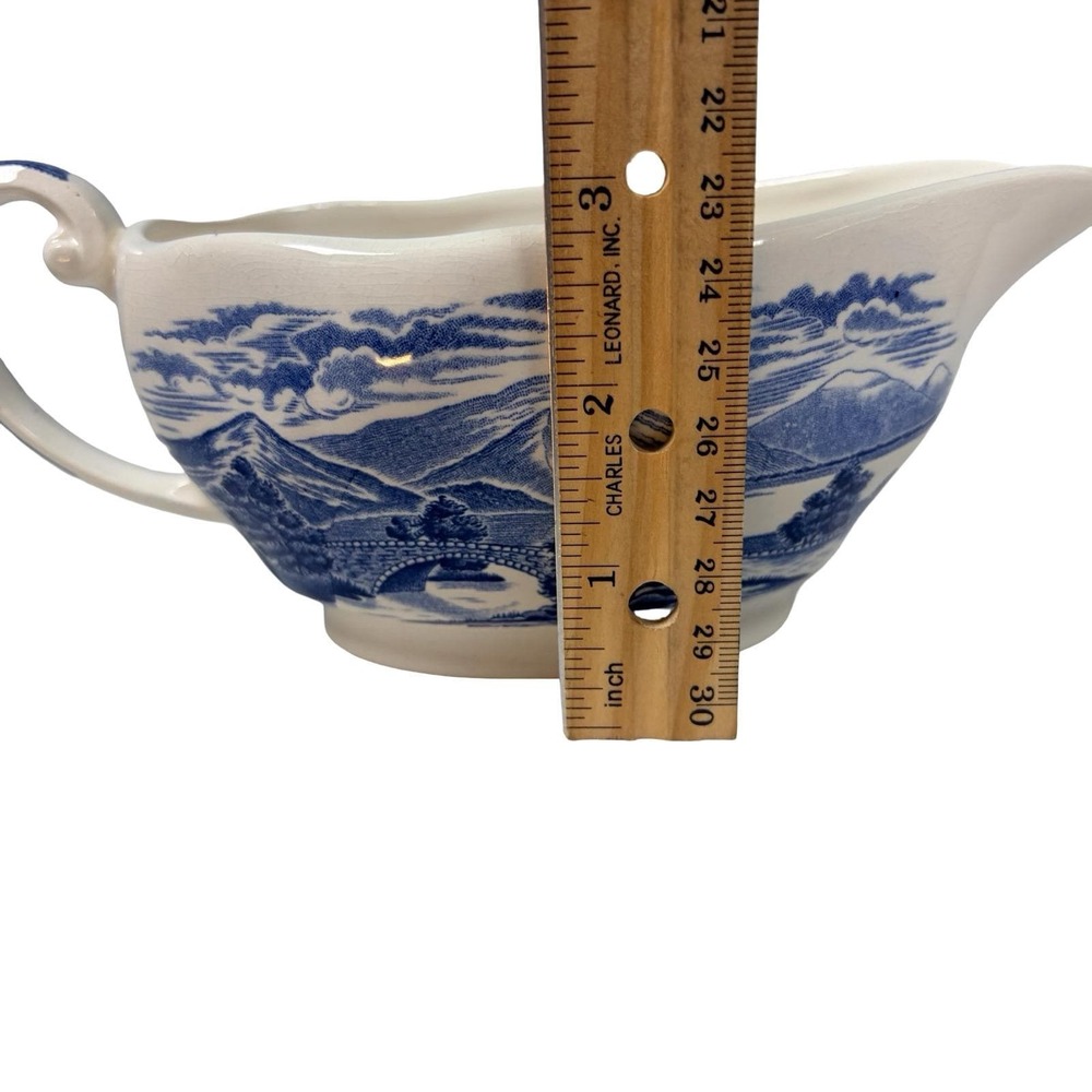 Royal Warwick Loch Maree Gravy Boat Lochs of Scotland Blue White England MCM - Picture 14 of 14